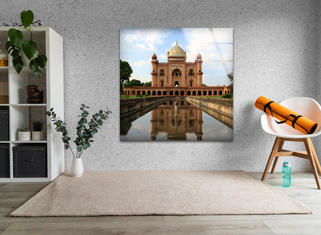 Glaswandkunst am Humayun-Mausoleum – Majestätische Spiegelung von Delhis berühmtem Mogul-Wahrzeichen