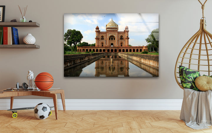 Glaswandkunst am Humayun-Mausoleum – Majestätische Spiegelung von Delhis berühmtem Mogul-Wahrzeichen