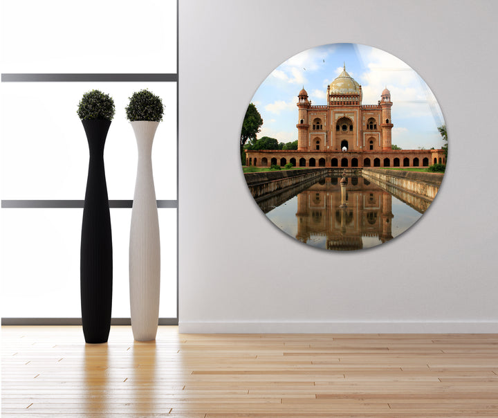 Glaswandkunst am Humayun-Mausoleum – Majestätische Spiegelung von Delhis berühmtem Mogul-Wahrzeichen
