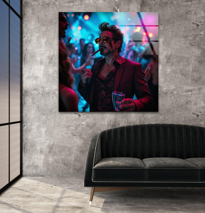 Tony Stark Glass Wall Art, glass wall decor, glass wall art decor