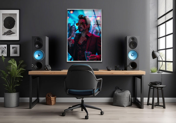 Tony Stark Glass Wall Art, glass art painting, glass art for the Wall