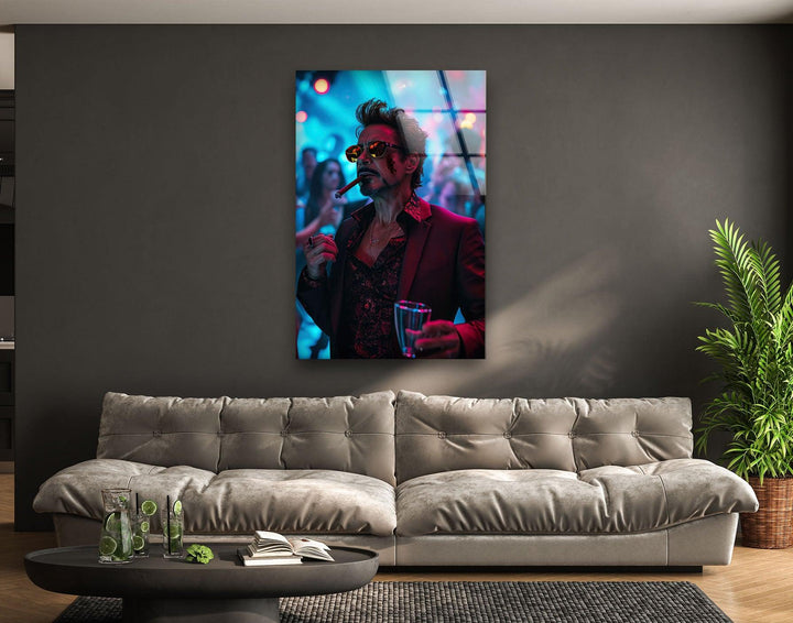 Tony Stark Glass Wall Art, glass pictures for Wall, glass prints wall art