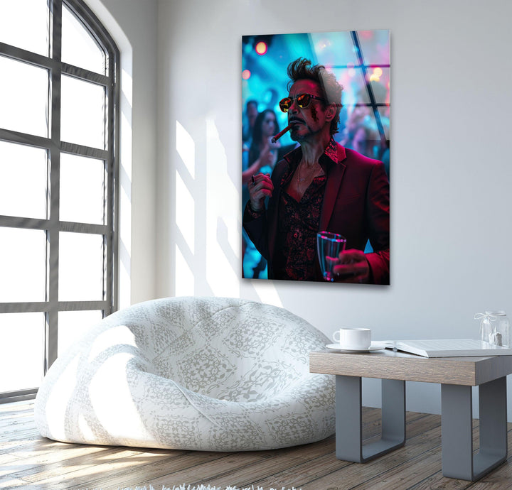Tony Stark Glass Wall Art, glass photo prints, glass picture prints