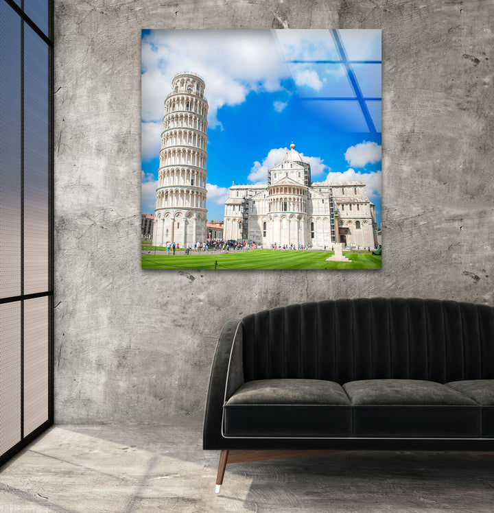 Schiefer Turm von Pisa – Glaswandkunst – Kultiges italienisches Wahrzeichen mit wunderschöner Architektur