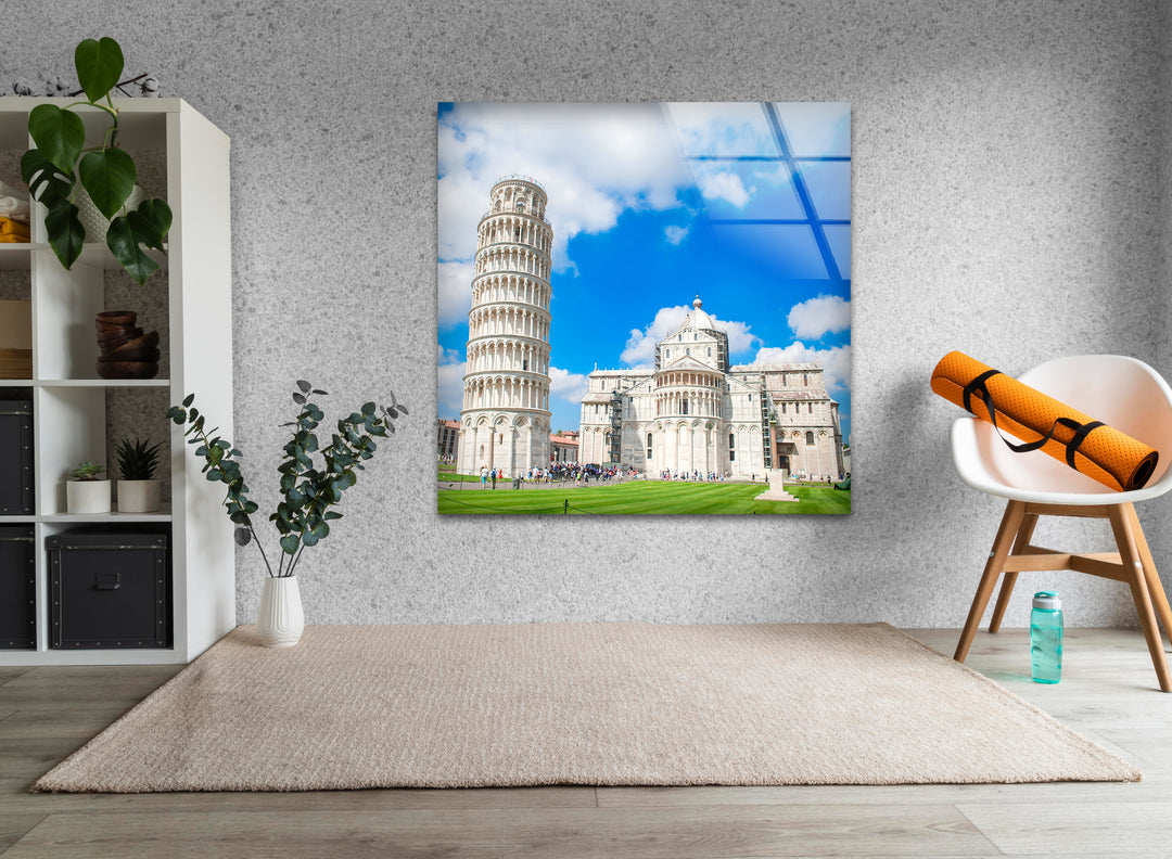 Schiefer Turm von Pisa – Glaswandkunst – Kultiges italienisches Wahrzeichen mit wunderschöner Architektur