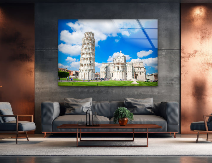 Schiefer Turm von Pisa – Glaswandkunst – Kultiges italienisches Wahrzeichen mit wunderschöner Architektur
