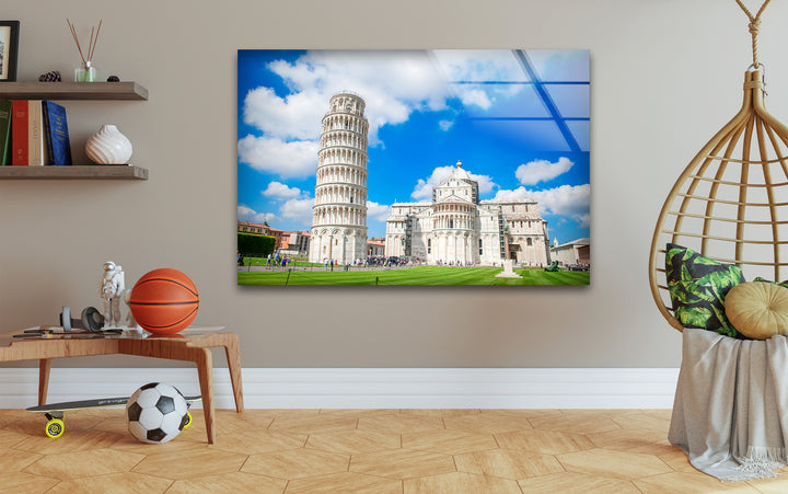 Schiefer Turm von Pisa – Glaswandkunst – Kultiges italienisches Wahrzeichen mit wunderschöner Architektur