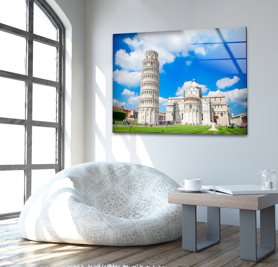 Schiefer Turm von Pisa – Glaswandkunst – Kultiges italienisches Wahrzeichen mit wunderschöner Architektur