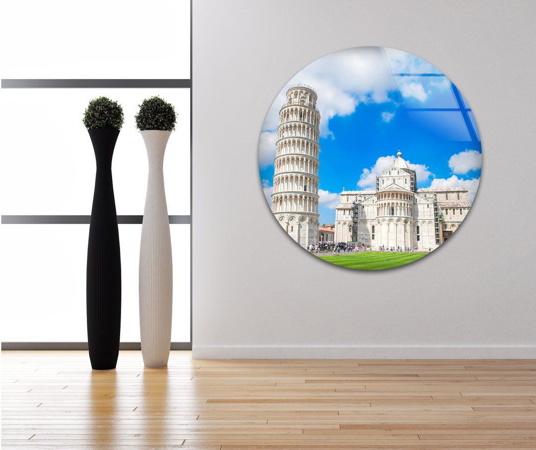 Schiefer Turm von Pisa – Glaswandkunst – Kultiges italienisches Wahrzeichen mit wunderschöner Architektur