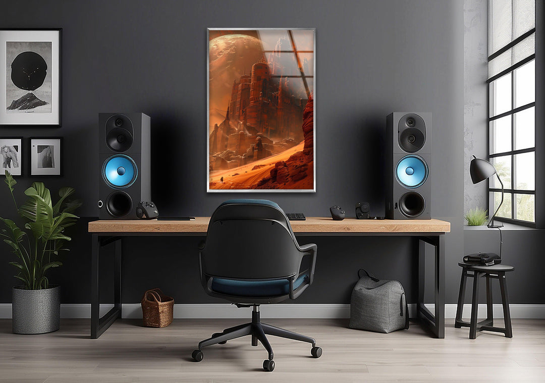 Towers of an Ancient City Glass Wall Art, glass pictures for Wall, glass prints wall art