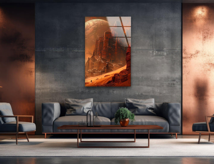 Towers of an Ancient City Glass Wall Art, custom glass pictures, glass art prints