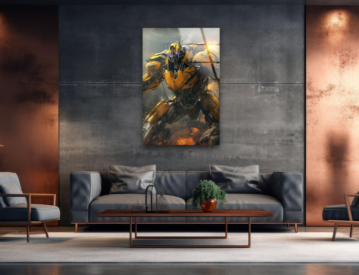 Transformers Bumblebee Modern Glass Wall Art Decor Pieces