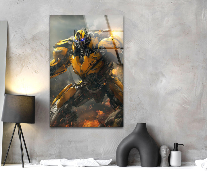 Transformers Bumblebee  Glass Wall Art for Home Decor