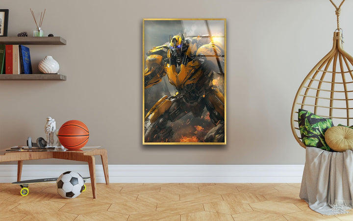 Transformers Bumblebee Tempered Glass Wall Art