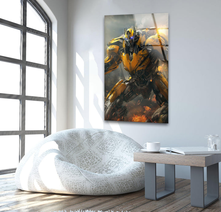 Transformers Bumblebee Glass Wall Decor | Glass Art Paintings