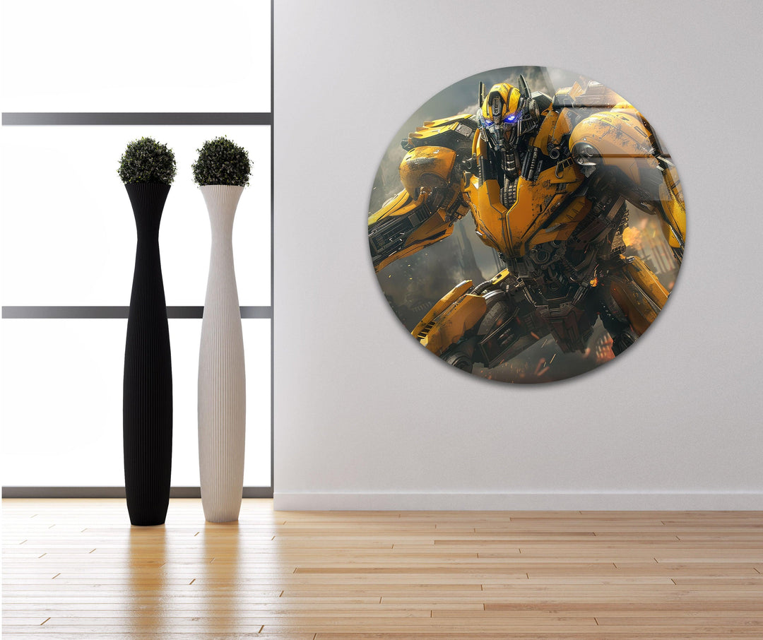 Transformers Bumblebee Glass Wall Art for Living