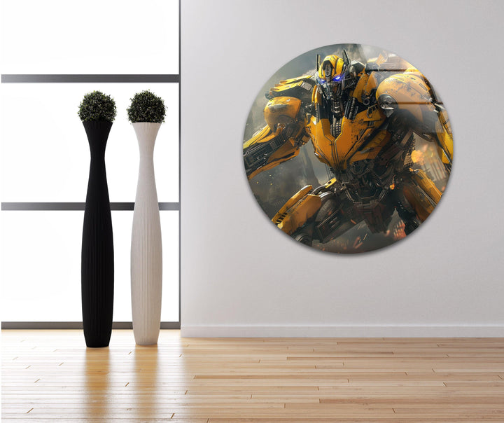 Transformers Bumblebee Glass Wall Art for Living