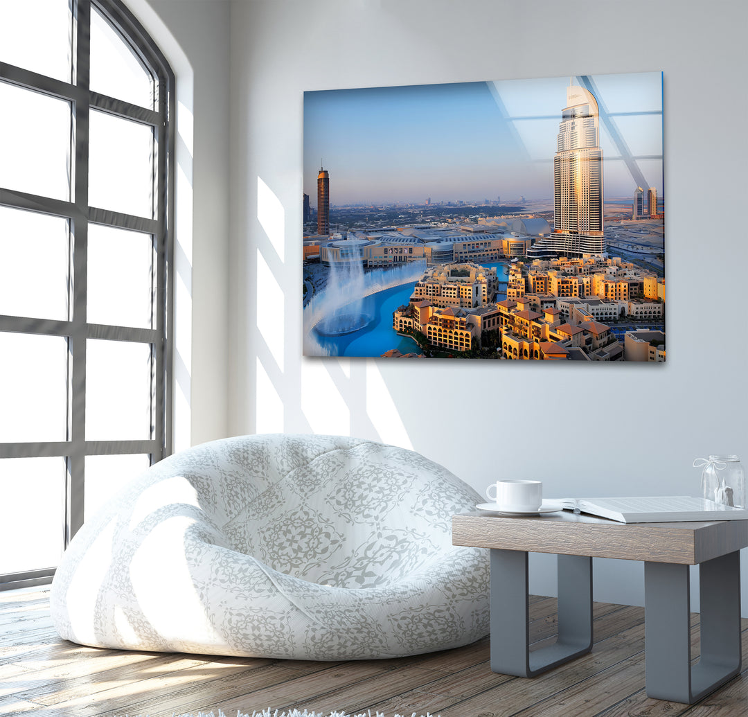 Burj Khalifa Glaswandkunst – Ikonisches Wahrzeichen Dubais mit atemberaubendem Blick auf die Skyline