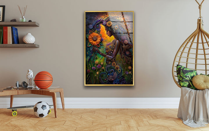 Virgo Zodiac Glass Wall Art picture on glass wall art, photos printed on glass
