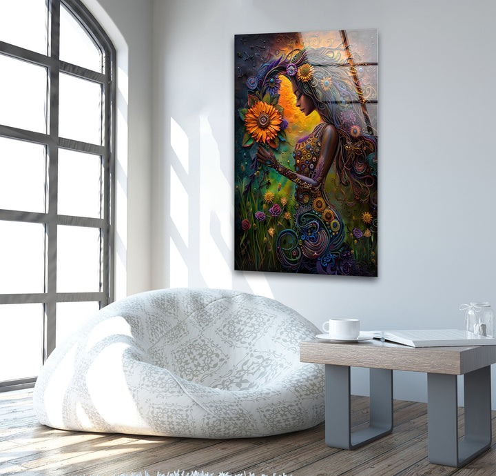 Virgo Zodiac Glass Wall Art print on glass, glass printed photos
