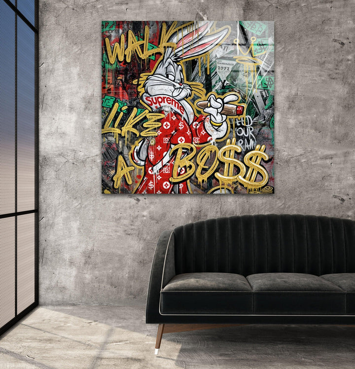 Walk Like a Boss Glass Wall Art art glass wall art, glass wall art pictures
