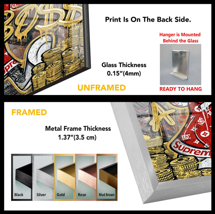 Walk Like a Boss Glass Wall Art