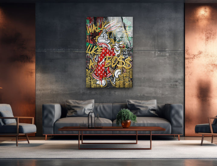 Walk Like a Boss Glass Wall Art glass pictures for Wall, glass prints wall art
