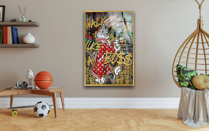 Walk Like a Boss Glass Wall Art photo print on glass, prints on glass wall art
