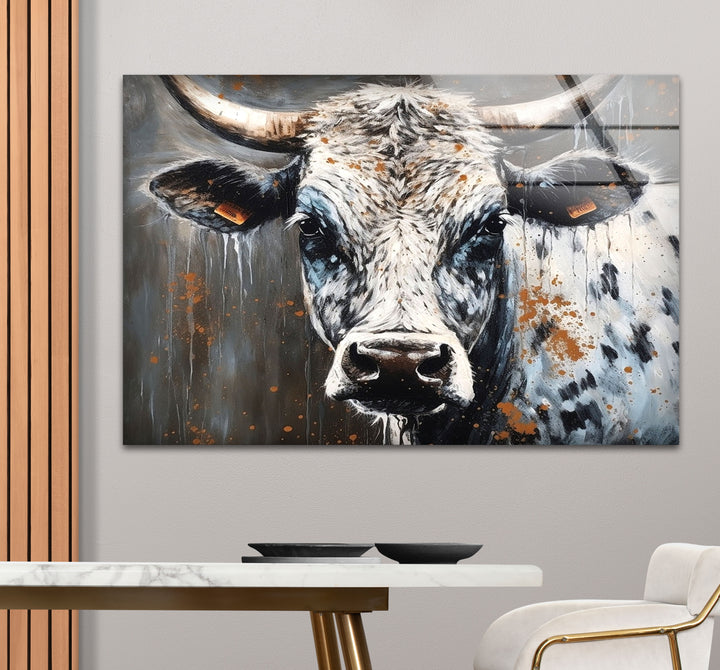 Rustikale Highland Cow Wandkunst – Bauernhaus Tier Dekor, Moderner Landhausstil 
