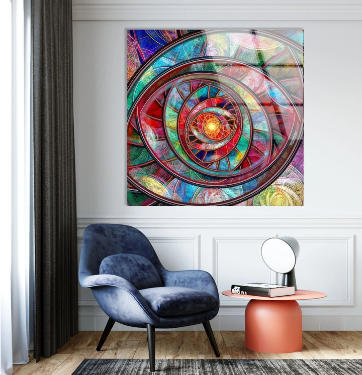 Hypnotic Spiral Wall Art – Psychedelic Abstract Glass Print - MyPhotoStation