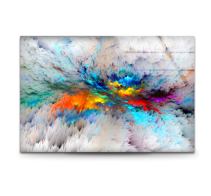 Prismatic Burst Wall Art – Explosive Color Abstract Glass Print Decor