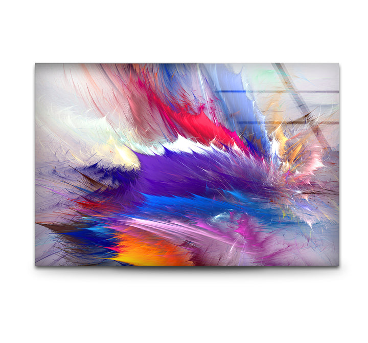 Vivid Energy Wall Art – Color Explosion Abstract Glass Print