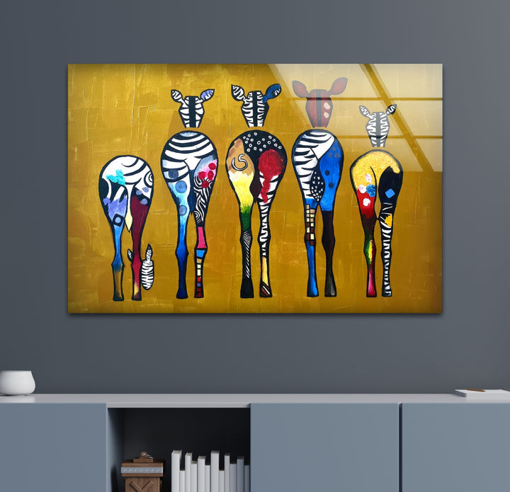 Colorful Zebra Art Print – Abstract Safari Animal Glass Wall Decor