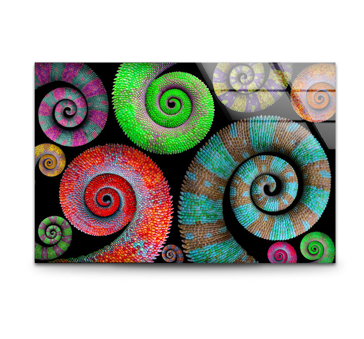 Colorful Spiral Pattern Wall Art – Vibrant Abstract Glass Print Décor