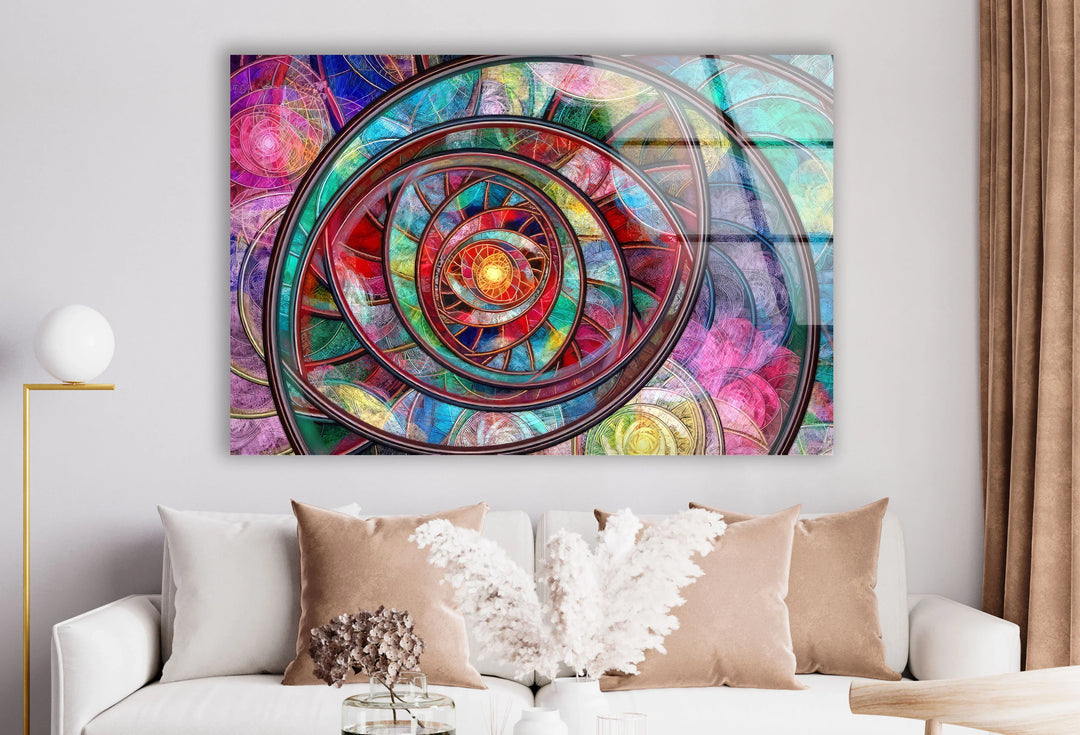 Hypnotic Spiral Wall Art – Psychedelic Abstract Glass Print - MyPhotoStation