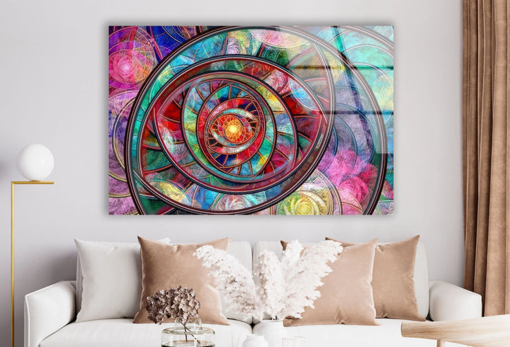 Hypnotic Spiral Wall Art – Psychedelic Abstract Glass Print - MyPhotoStation