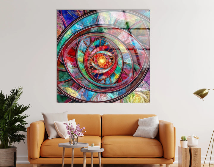 Hypnotic Spiral Wall Art – Psychedelic Abstract Glass Print - MyPhotoStation