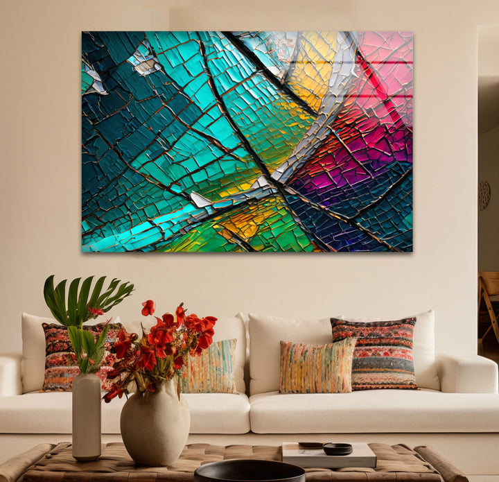 Cracked Color Glass Wall Art