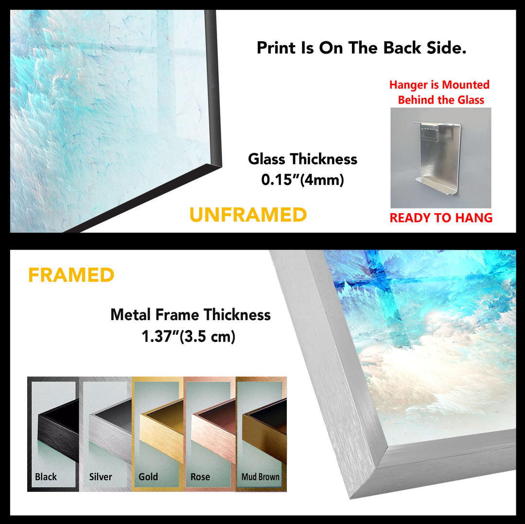 Icy Blue Dream Wall Art – Abstract Frosted Cloud Glass Print