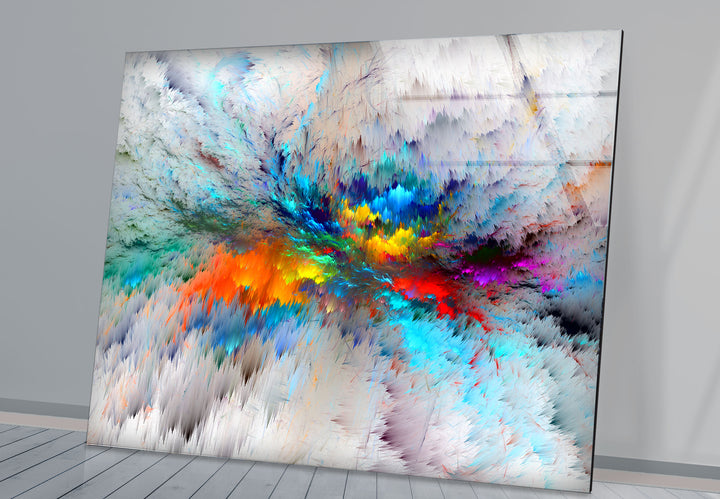 Prismatic Burst Wall Art – Explosive Color Abstract Glass Print Decor