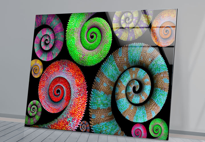 Colorful Spiral Pattern Wall Art – Vibrant Abstract Glass Print Décor