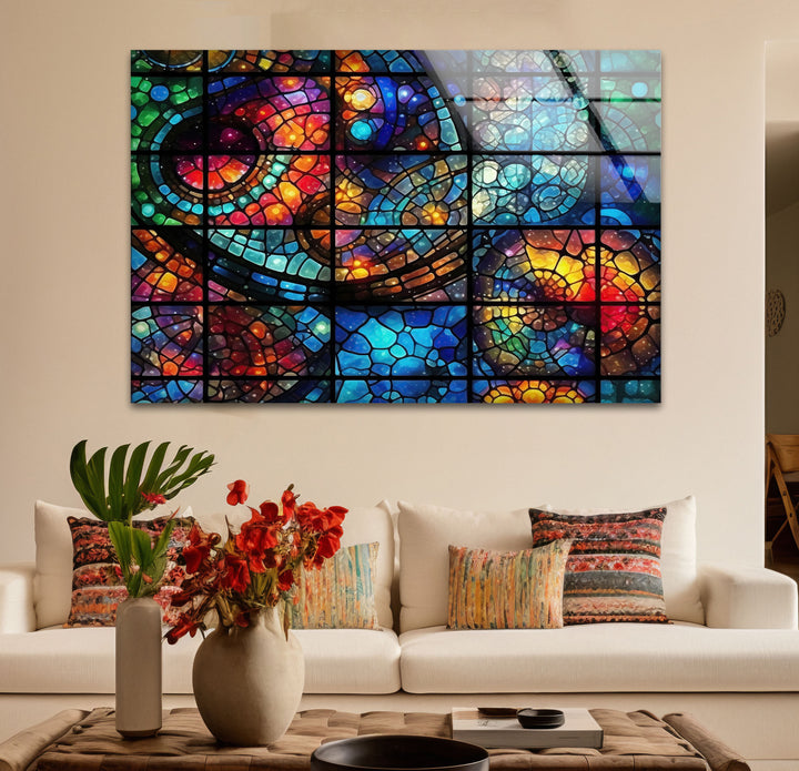 Kosmische Buntglas-Wandkunst – Von der Galaxie inspiriertes Fensterdesign, himmlisches Dekor 