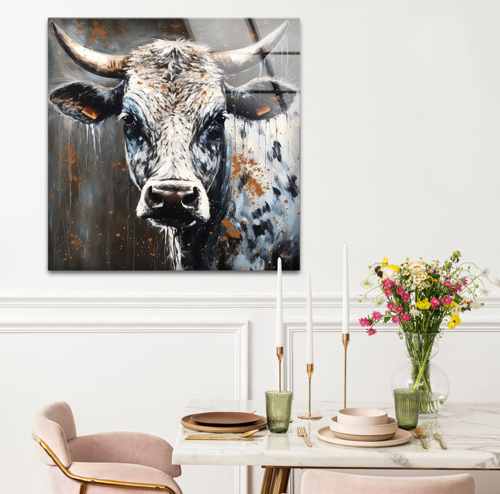 Rustikale Highland Cow Wandkunst – Bauernhaus Tier Dekor, Moderner Landhausstil 