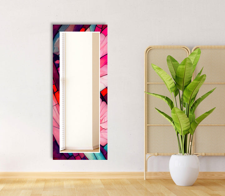 Colored Stained Design Wall Mirror Small Mirror
