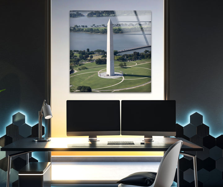 Washington Monument – ​​Glaswandkunst – Majestätischer Blick auf das berühmte Wahrzeichen von Washington D.C. 