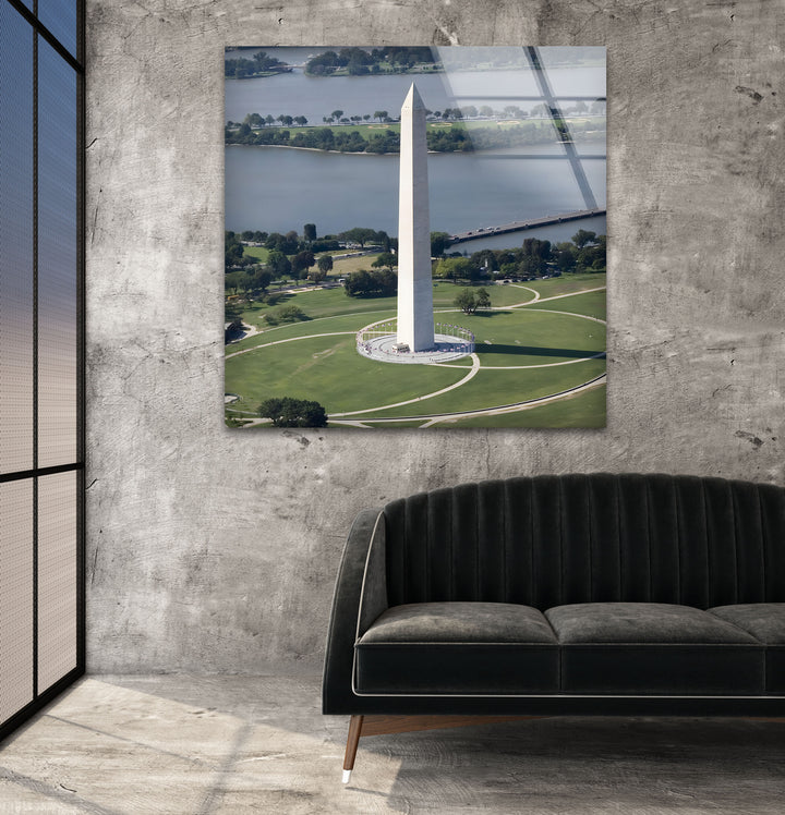 Washington Monument – ​​Glaswandkunst – Majestätischer Blick auf das berühmte Wahrzeichen von Washington D.C. 