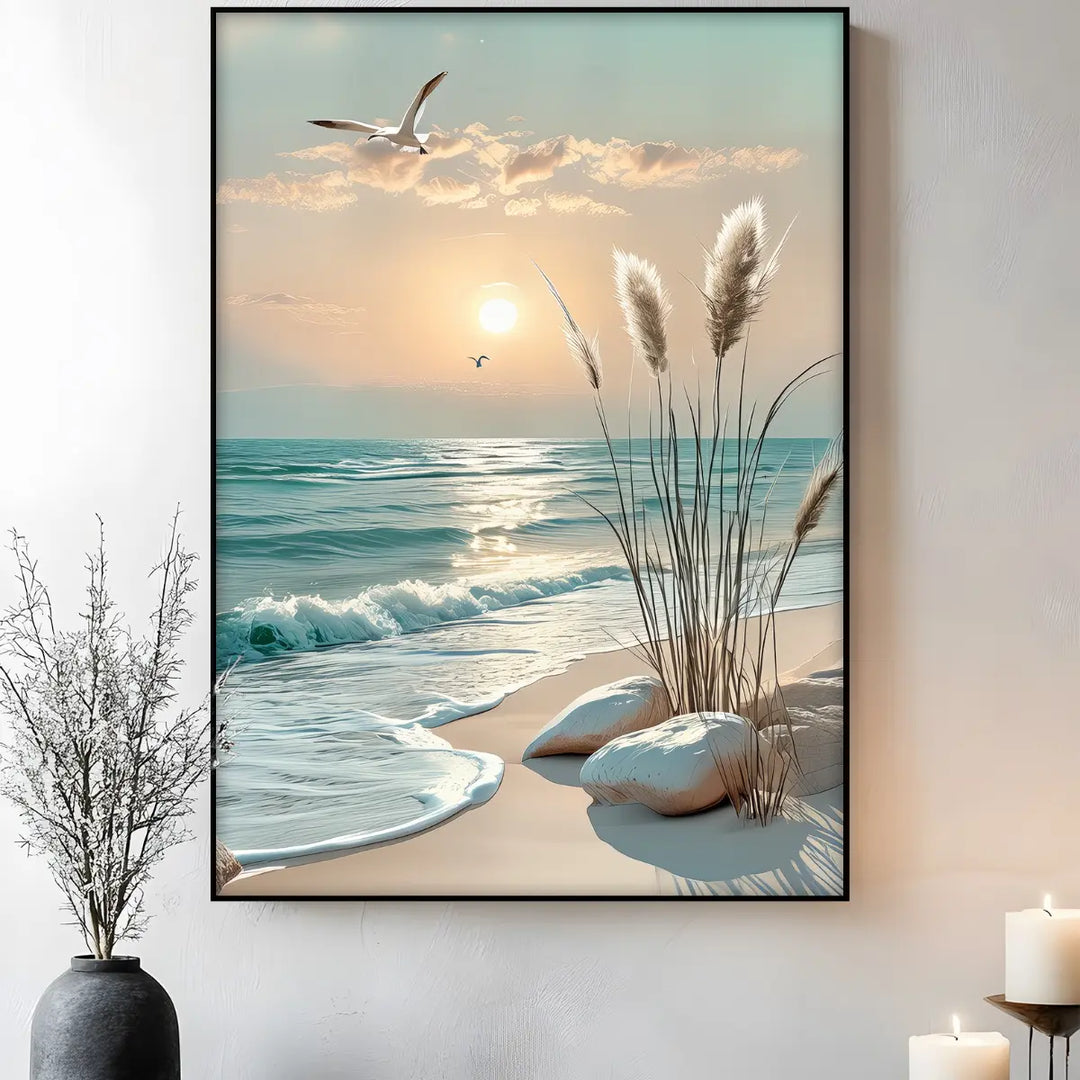 Waves of Peace – Seaside Sunrise Canvas Print