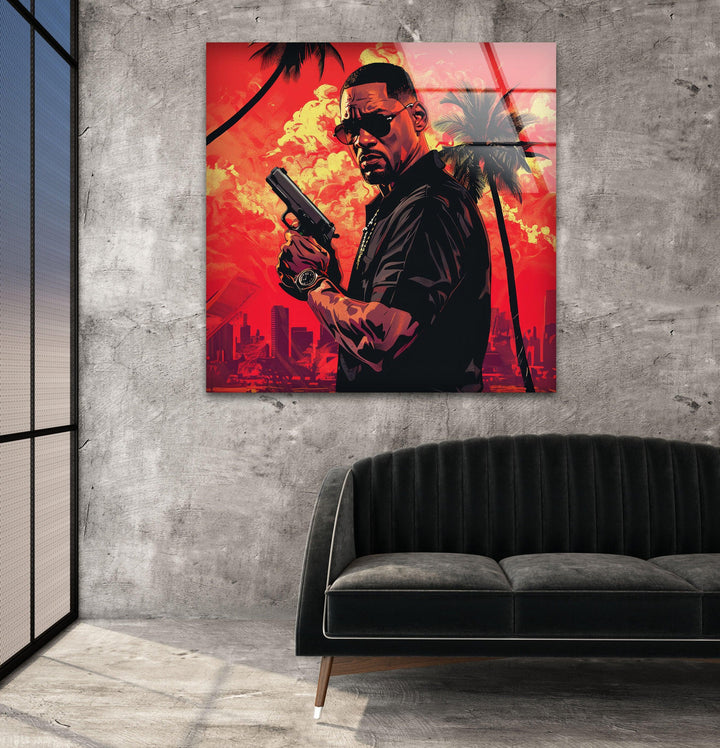 Will Smith Red Glass Wall Art glass art painting, glass art for the Wall
