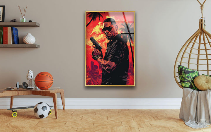 Will Smith Red Glass Wall Art custom glass pictures, glass art prints

