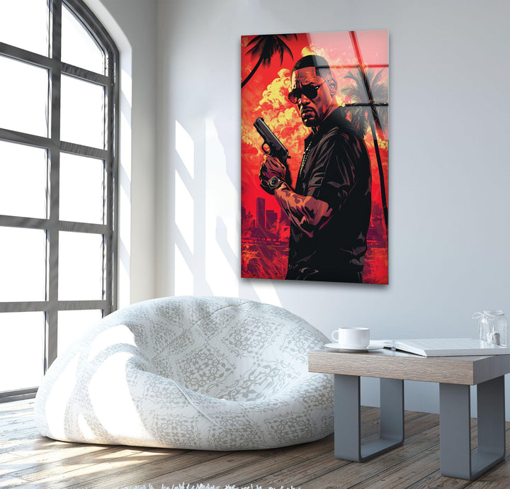 Will Smith Red Glass Wall Art photo print on glass, prints on glass wall art
